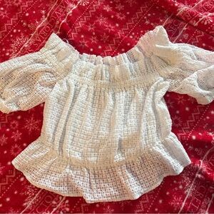 Express White Textured Blouse